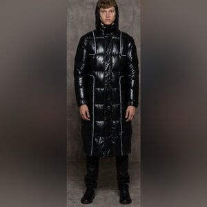 Milano Di Rouge Long Black Puffer Coat for Women and Men